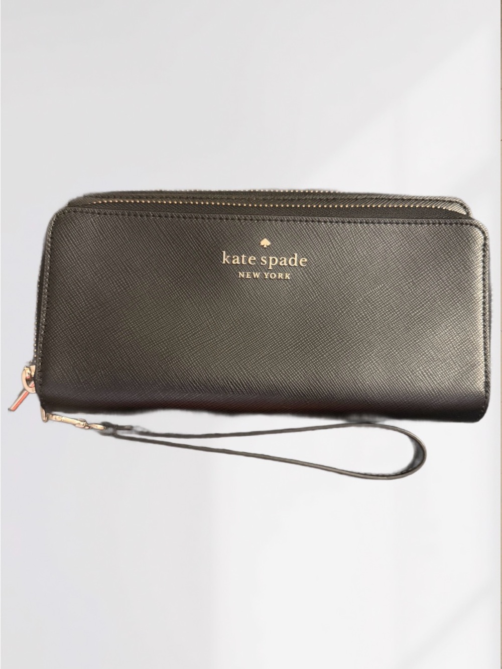 Kate Spade Double Zip Black Leather Zip-Around Wristlet